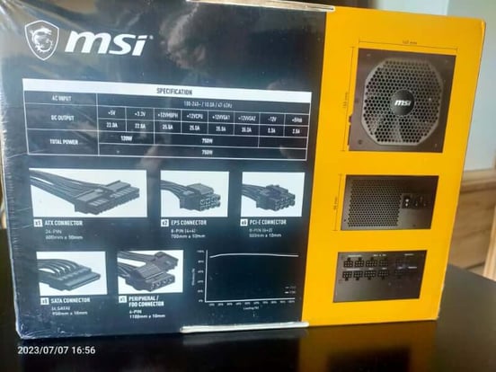 Fonte Alimentação MSI MPG A750GF 750W 80 Plus Gold Modular