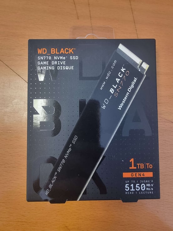 WD_BLACK SN770 1TB　SSD SSD WD Black SN770 1TB NVMe M.2 2280 (Leitura até 5150MB/s e
