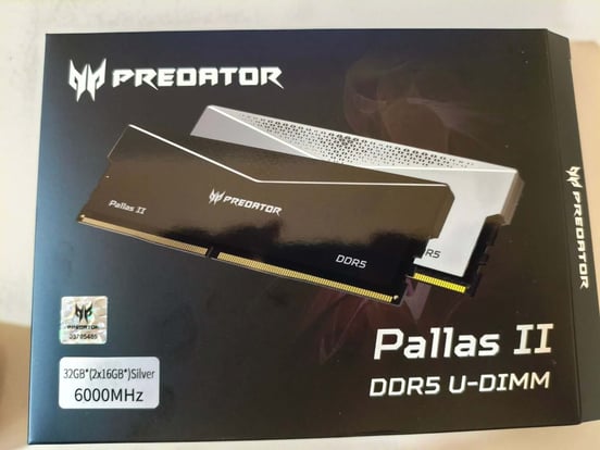 Memória RAM Acer Predator Pallas II DDR5 6000MHz 32GB 2x16GB CL32